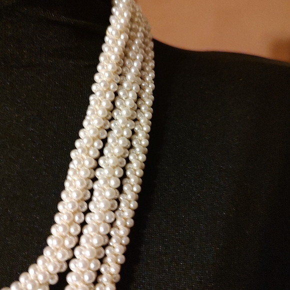 ▫️🎀▫️Elegant Vtg 80's Lusterous Art Deco Style Multi-Strand Seed Pearl Necklace - Picture 9 of 16